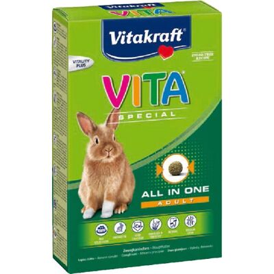 Nourriture pour lapins Vitakraft - 600G - Adulte, Goût herbe - Publicité Nourriture pour lapins Vitakraft - 600G - Adulte, Goût herbe - Publicité