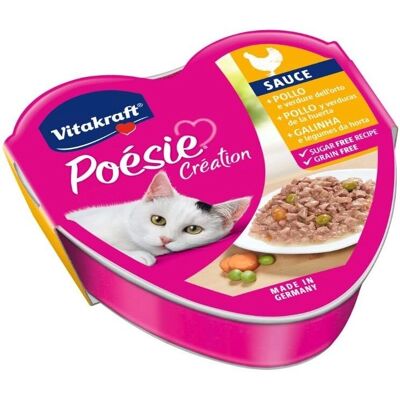 Vitakraft Poésie Nourriture pour chats au poulet en sauce - Pack 85g - Publicité Vitakraft Poésie Nourriture pour chats au poulet en sauce - Pack 85g - Publicité
