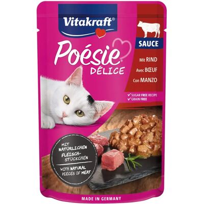 Vitakraft Poésie Buey en sauce pour chats - Publicité Vitakraft Poésie Buey en sauce pour chats - Publicité