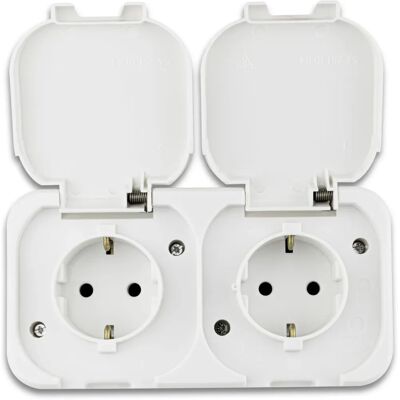 REV 10228 Weiße 2-fach Steckdose - Elektrische Steckdose REV 10228 Weiße 2-fach Steckdose - Elektrische Steckdose