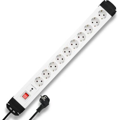 EXTENSÃO REV 0512523555 com Interruptor 10 Tomadas Branca 2m EXTENSÃO REV 0512523555 com Interruptor 10 Tomadas Branca 2m