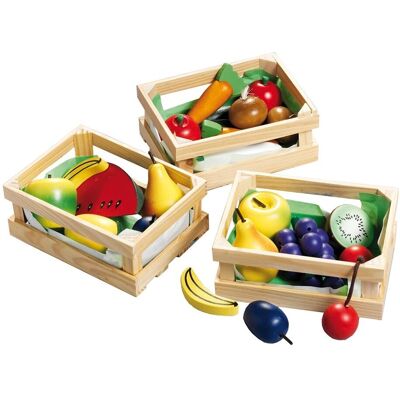 Happy People 45005 Panier en Bois avec Fruits & Légumes - Jouet - Publicité Happy People 45005 Panier en Bois avec Fruits & Légumes - Jouet - Publicité
