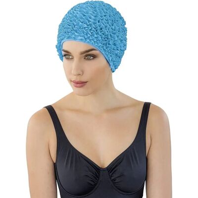 Bonnet de Natation Bleu Ciel à Volants - Bonnet de Natation Bonnet de Natation Bleu Ciel à Volants - Bonnet de Natation