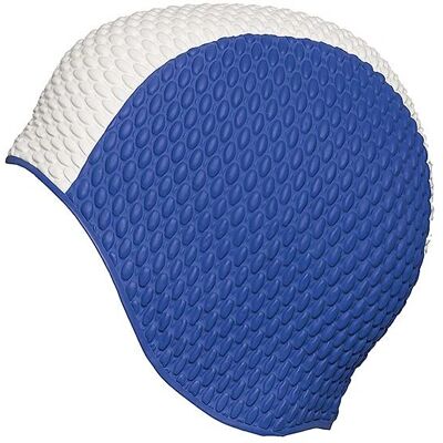 Fashy Modèle - Bonnet de Bain Bulle Marine/Blanc pour Natation Extérieure Fashy Modèle - Bonnet de Bain Bulle Marine/Blanc pour Natation Extérieure