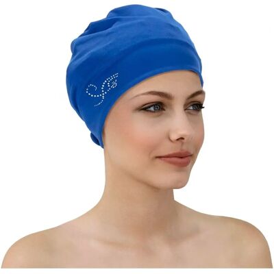 Fashy Royal Blue Applique Fabric Swim Cap - Swim Cap Fashy Royal Blue Applique Fabric Swim Cap - Swim Cap