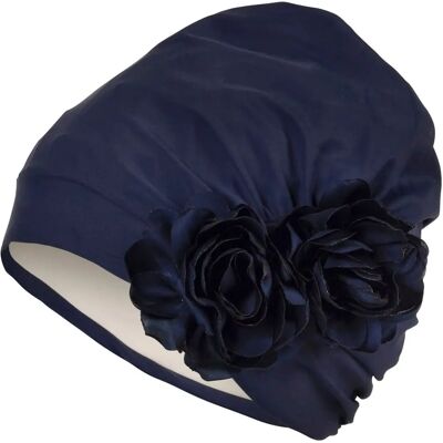 Fashy Navy Blommig Tygsim Cap - Sim Cap Fashy Navy Blommig Tygsim Cap - Sim Cap