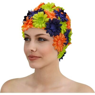 Bonnet de bain floral orange - Bonnet de bain Bonnet de bain floral orange - Bonnet de bain