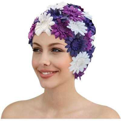 Fashy 345455 Bonnet de Natation Fleuri Violet - Bonnet de bain Fashy 345455 Bonnet de Natation Fleuri Violet - Bonnet de bain