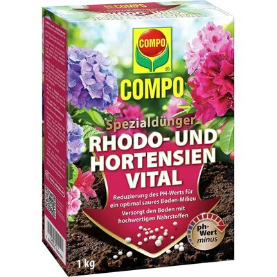 COMPO Vital pour Rhododendrons et Hortensias - Engrais - Publicité COMPO Vital pour Rhododendrons et Hortensias - Engrais - Publicité