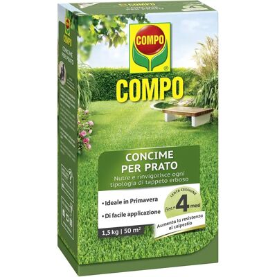 Fertilizzante Compo per Prati - 1,5kg - Alto Azoto, Rilascio Lento Fertilizzante Compo per Prati - 1,5kg - Alto Azoto, Rilascio Lento