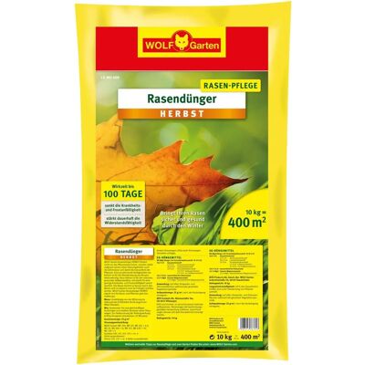 Wolf-Garten Őszi fűmagtrágya - 10 kg, 400 m² Wolf-Garten Őszi fűmagtrágya - 10 kg, 400 m²