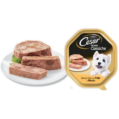 Cibo per cani CESAR - Pollo e Manzo in Salsa - Pasto Completo per Cani Adulti Cibo per cani CESAR - Pollo e Manzo in Salsa - Pasto Completo per Cani Adulti