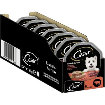 Cesar Hundmat - Biff & Lever 14x150g Cesar Hundmat - Biff & Lever 14x150g