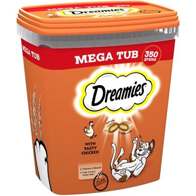 Dreamies with Chicken - Megatub Cat Snacks 350g Dreamies with Chicken - Megatub Cat Snacks 350g