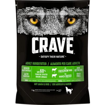 Nourriture pour chiens Crave Adult - Riche en protéines, sans céréales, 1kg - Publicité Nourriture pour chiens Crave Adult - Riche en protéines, sans céréales, 1kg - Publicité