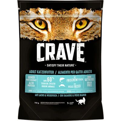 Pienso seco Crave para gatos adultos con salmón y pescado blanco - 750g Pienso seco Crave para gatos adultos con salmón y pescado blanco - 750g