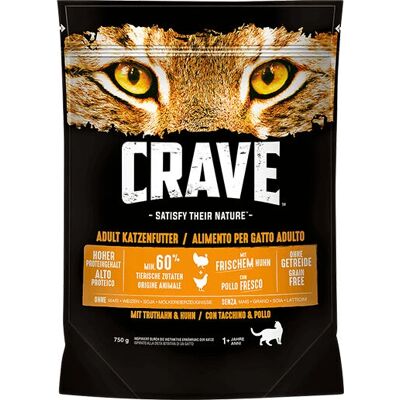 Crave - Nourriture sèche pour chats au poulet et à la dinde - 750 g Crave - Nourriture sèche pour chats au poulet et à la dinde - 750 g