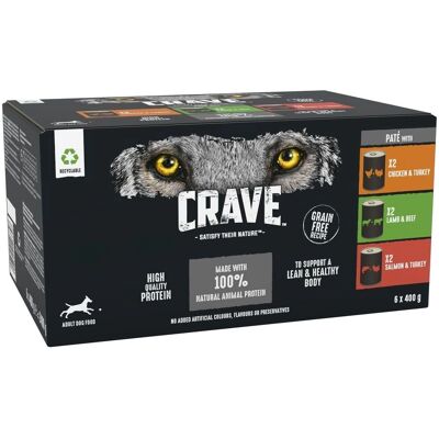 Crave Dog 12 x 400g Complete Wet Dog Food Can - Pate Crave Dog 12 x 400g Complete Wet Dog Food Can - Pate
