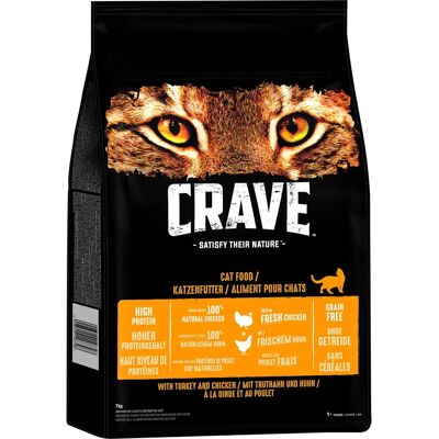 CRAVE Cat Adult Cat Dry Food Turkey & Chicken - 7kg CRAVE Cat Adult Cat Dry Food Turkey & Chicken - 7kg