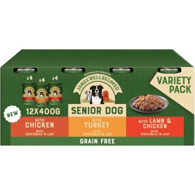 James Wellbeloved Senior Grain Free Dog Food - 12 x 400g James Wellbeloved Senior Grain Free Dog Food - 12 x 400g