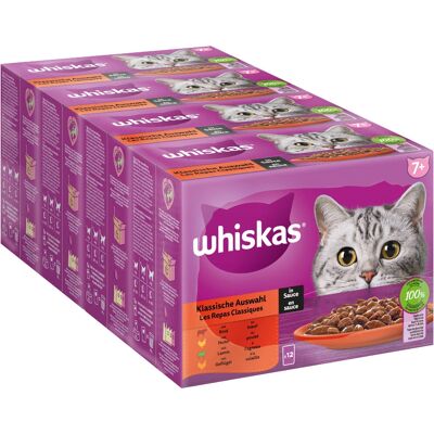 Nourriture humide Whiskas Senior - 96 x 85g avec Sélection Classique en Sauce Nourriture humide Whiskas Senior - 96 x 85g avec Sélection Classique en Sauce