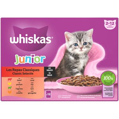 Whiskas Junior Multipack Classic Selectie in Saus - Kattenvoer Whiskas Junior Multipack Classic Selectie in Saus - Kattenvoer