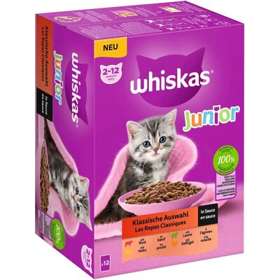 Wilgotne jedzenie Whiskas - Różne Smaki - Opakowanie 85g / 100g Wilgotne jedzenie Whiskas - Różne Smaki - Opakowanie 85g / 100g