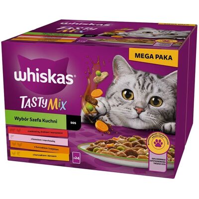 Nourriture pour chats Whiskas Chef's Choice - Poulet Saumon Dinde Veau Cabillaud 85g 24 Pack Nourriture pour chats Whiskas Chef's Choice - Poulet Saumon Dinde Veau Cabillaud 85g 24 Pack