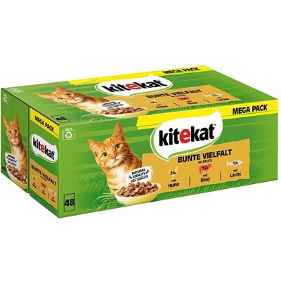Kitekat Trockenfutter für Katzen - Vielfalt in Soße - 24/48 x 85g Kitekat Trockenfutter für Katzen - Vielfalt in Soße - 24/48 x 85g