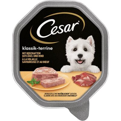 Alimentation humide pour chiens CESAR - Terrine classique au bœuf et volaille 150g Alimentation humide pour chiens CESAR - Terrine classique au bœuf et volaille 150g