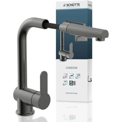 Rubinetto Cucina SCHÜTTE LONDON - Risparmio Energetico, Estraibile, Grigio Rubinetto Cucina SCHÜTTE LONDON - Risparmio Energetico, Estraibile, Grigio