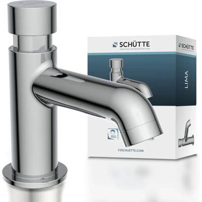 SCHÜTTE LIMA Faucet - Silver Chrome - Brass - Automatic Shut-off SCHÜTTE LIMA Faucet - Silver Chrome - Brass - Automatic Shut-off