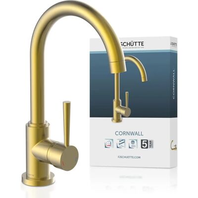 Rubinetto cucina SCHÜTTE Cornwall - Risparmio energetico Cold-Start, girevole a 360°, oro opaco Rubinetto cucina SCHÜTTE Cornwall - Risparmio energetico Cold-Start, girevole a 360°, oro opaco