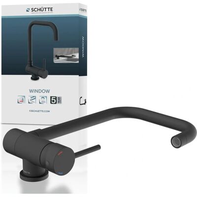 SCHÜTTE Window Kitchen Faucet - Pull-Out, Black Matte, Brass SCHÜTTE Window Kitchen Faucet - Pull-Out, Black Matte, Brass