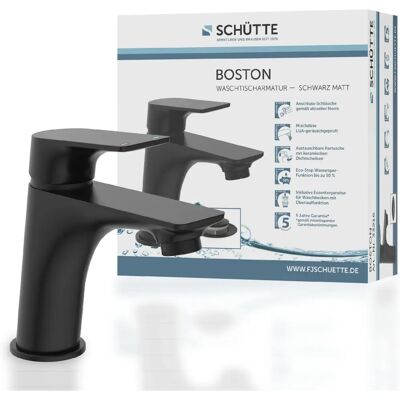 Grifo SCHÜTTE BOSTON - Negro mate - Ahorro de agua Eco-Click Grifo SCHÜTTE BOSTON - Negro mate - Ahorro de agua Eco-Click