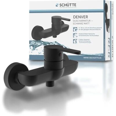 SCHÜTTE DENVER Douchemixer - Zwart mat - Douchetijd SCHÜTTE DENVER Douchemixer - Zwart mat - Douchetijd