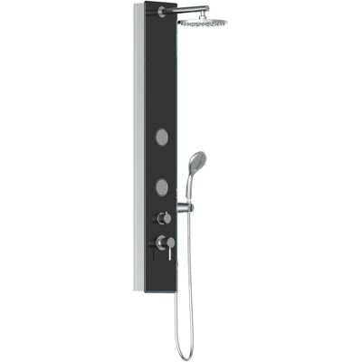 SCHÜTTE Silber Glasduschpaneel mit Massagedüsen - Duschsäule SCHÜTTE Silber Glasduschpaneel mit Massagedüsen - Duschsäule