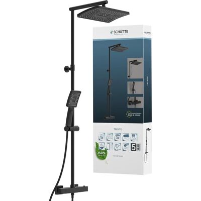 SCHÜTTE TRENTO Duschsystem - schwarz (schwarz matt) - Rechteckig - 3 Strahlarten SCHÜTTE TRENTO Duschsystem - schwarz (schwarz matt) - Rechteckig - 3 Strahlarten