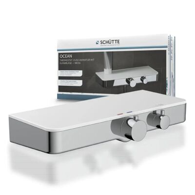 Schütte Ocean Thermostat Shower Mixer with Glass Shelf Schütte Ocean Thermostat Shower Mixer with Glass Shelf