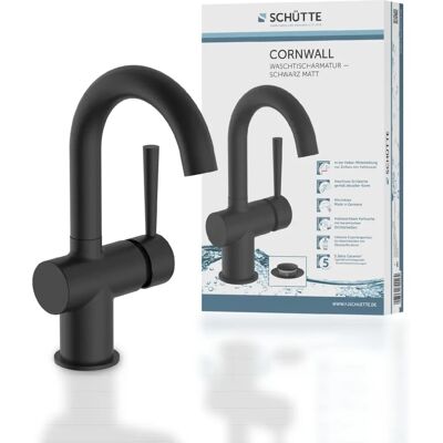 Schütte Cornwall Waschtischarmatur - Matt Schwarz Schütte Cornwall Waschtischarmatur - Matt Schwarz