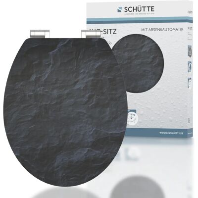Schütte Black Stone WC-Sitz - Hochglanz MDF mit Absenkautomatik Schütte Black Stone WC-Sitz - Hochglanz MDF mit Absenkautomatik