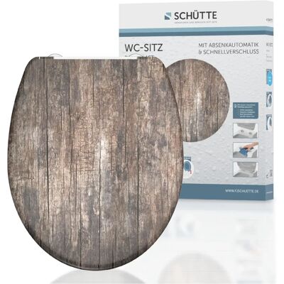 SCHÜTTE Old Wood Soft-Close Toilet Seat - Bathroom WC Duroplast SCHÜTTE Old Wood Soft-Close Toilet Seat - Bathroom WC Duroplast