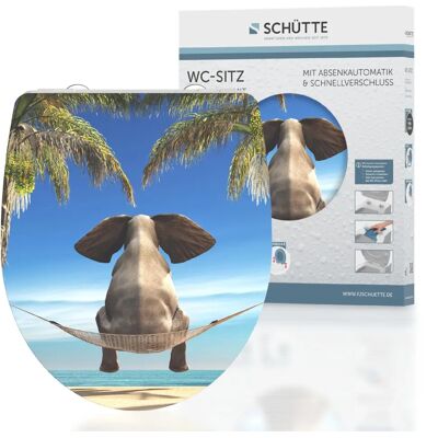 Couvercle WC SCHÜTTE Happy Elephant - Fermeture douce, Haute brillance - Publicité Couvercle WC SCHÜTTE Happy Elephant - Fermeture douce, Haute brillance - Publicité