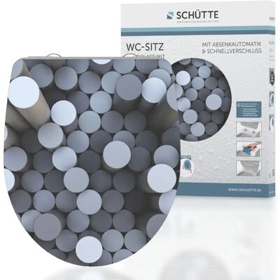 SCHÜTTE Round Dips Toiletzitting - Zachte sluiting, Snelle ontgrendeling, Duurzaam Duroplast SCHÜTTE Round Dips Toiletzitting - Zachte sluiting, Snelle ontgrendeling, Duurzaam Duroplast