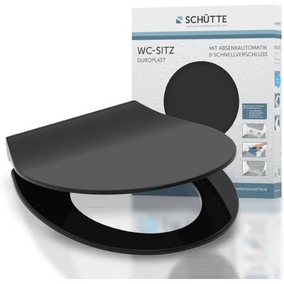 Siège de toilette noir SCHÜTTE Slim - Durable, SoftClose - Publicité Siège de toilette noir SCHÜTTE Slim - Durable, SoftClose - Publicité