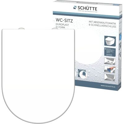 SCHÜTTE Fehér Duroplast WC-ülőke - Csendes zárás, gyorskioldó - 150kg SCHÜTTE Fehér Duroplast WC-ülőke - Csendes zárás, gyorskioldó - 150kg