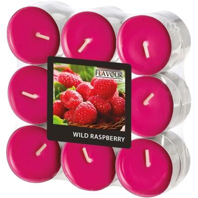 Bougies Tealights Framboise Gala - Lot de 18 professionnels - Publicité Bougies Tealights Framboise Gala - Lot de 18 professionnels - Publicité