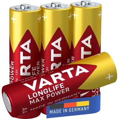 Varta Longlife Powermax AA Battery - Alkaline, 4-pack Varta Longlife Powermax AA Battery - Alkaline, 4-pack