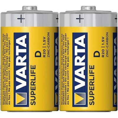 Varta Pack de 2 Piles Superlife D - Batteries - Publicité Varta Pack de 2 Piles Superlife D - Batteries - Publicité