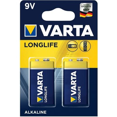 Varta Longlife 9V Batteries - Pack of 2 Varta Longlife 9V Batteries - Pack of 2